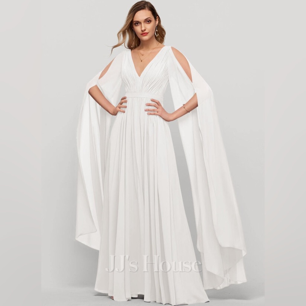 Goddess Gown! A-line pleated chiffon for Wedding, Occasion, Prom. NWT!